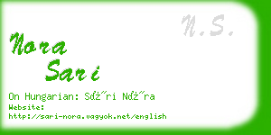 nora sari business card